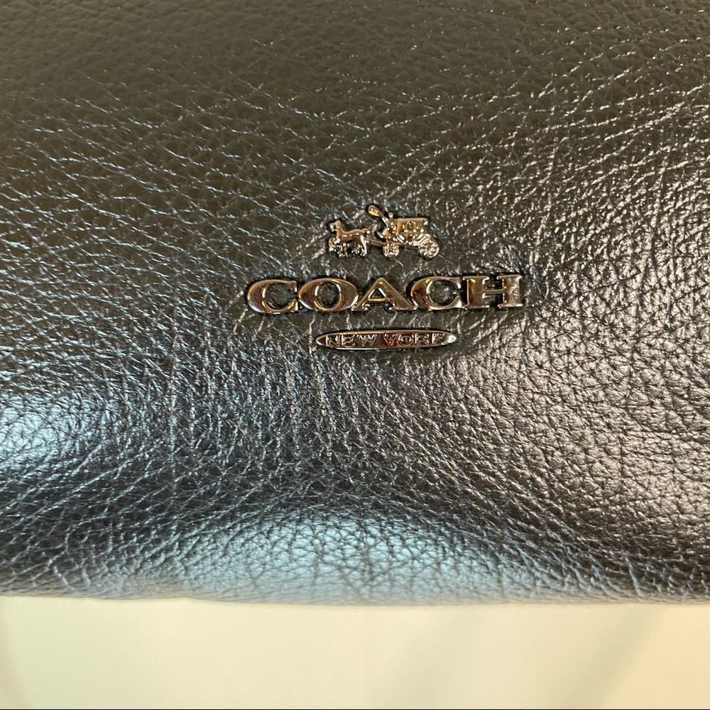 Coach Mercer Calfhair Satchel 38357 Black Scattered Leaf - Picture 2 of 12